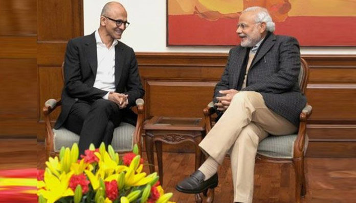 Microsoft CEO Satya Nadella meets PM Narendra Modi