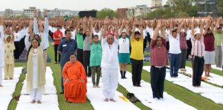 Vasundhara Raje participates in Yoga Celebrations