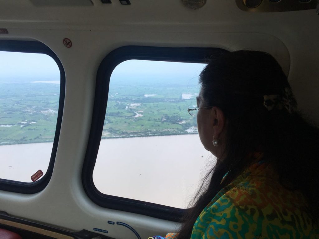 CM Vasundhara Raje on the Aerial Survey of flood affected areas of Rajasthan
