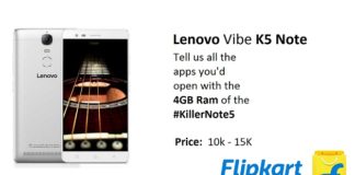 Lenovo Vibe K5 Note at Flipkart