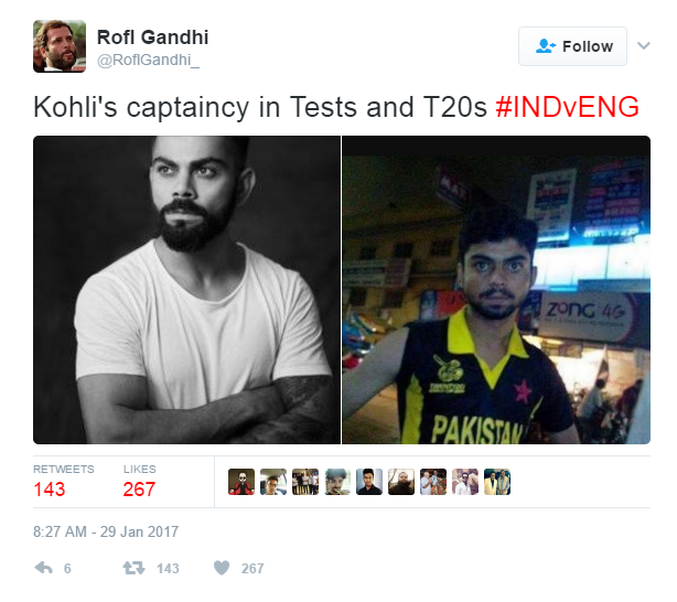 Kohli trolled for India's recent loss.