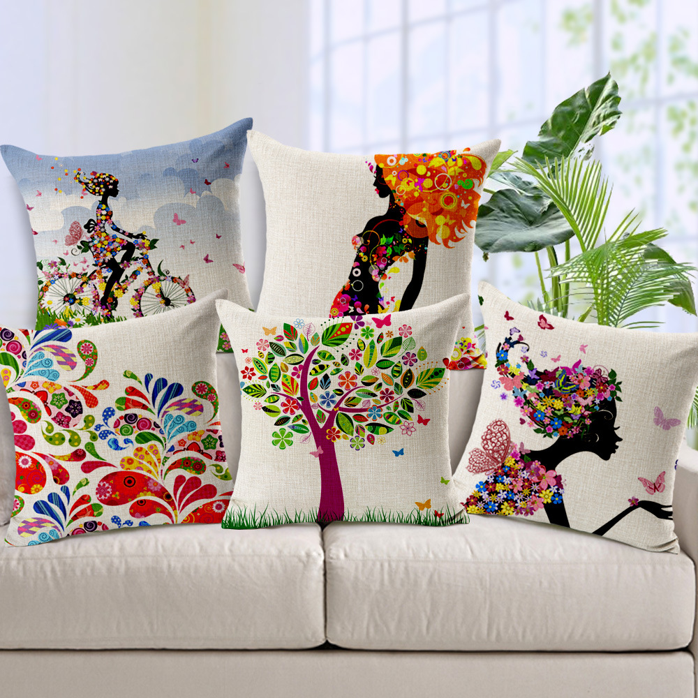 Hunt for signature white pillows with beautiful prints.