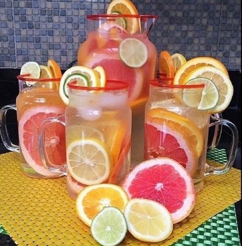 Lime lemon grapefruit water
