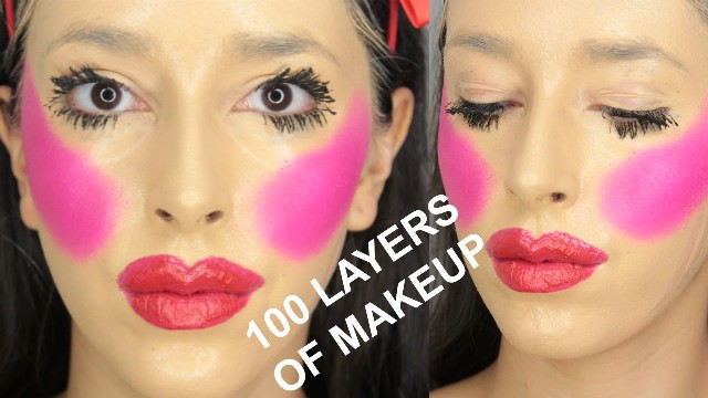 100 layers of makeup challenge