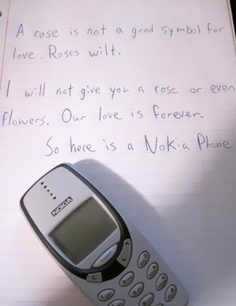 Nowadays, it's hard to find true love that is as solid as the Nokia 1100 phone. A true charmer!