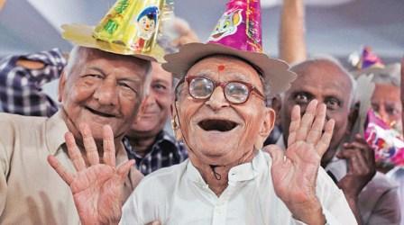 Happy Pensioners: Senior citizens receive pensions on time.