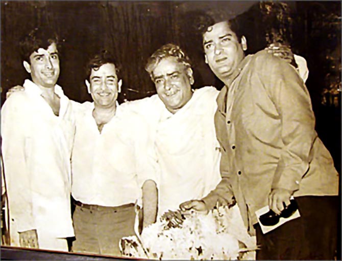 Prithviraj Kapoor with his sons