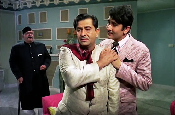 Prithviraj Kapoor with his son and grandson in 'Kal, Aaj aur Kal'