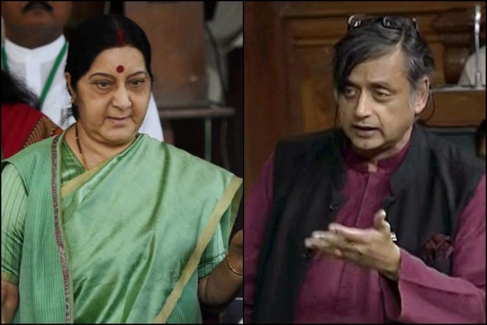 Sushma Swaraj and Shashi Tharoor