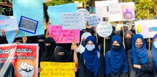 Hijab row, students protest, Karnataka