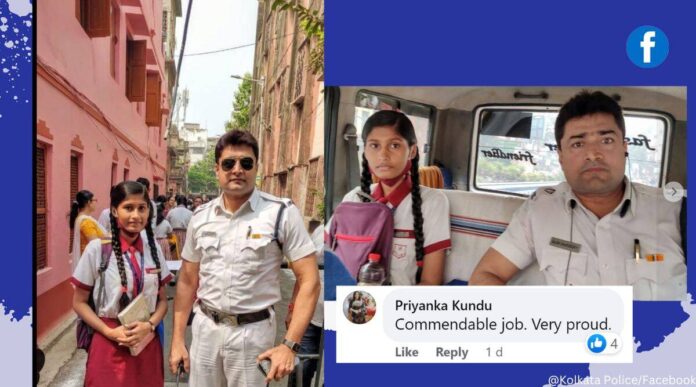 Kolkata cop helps a girl reach exam centre
