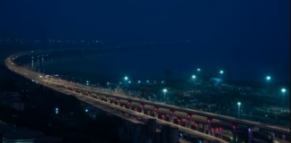The Atal Setu bridge originates from Sewri in Mumbai and ends at Nhava Sheva in Uran taluka in Raigad district.
